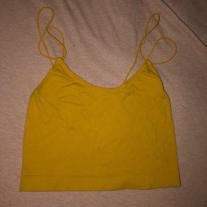Forever 21 mustard yellow double strap crop top
